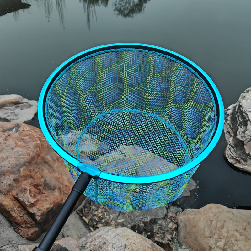 Sheng jiekun Alumínium ötvözetű halászháló fej ragasztóbevonattal és vastag hálóval, pikkely mintázattal