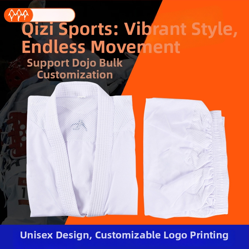 GI Karate pentru adulți – țesătură stretch poliester-bumbac, 65% poliester, căptușeală din bumbac combed 65%, model: dungă sau uni