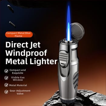 Butan upaljač, otporan na vjetar, metalno kućište, regulator plinskog ventila