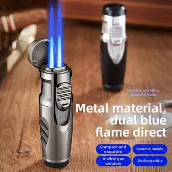 Butan upaljač, otporan na vjetar, metalno kućište, regulator plinskog ventila