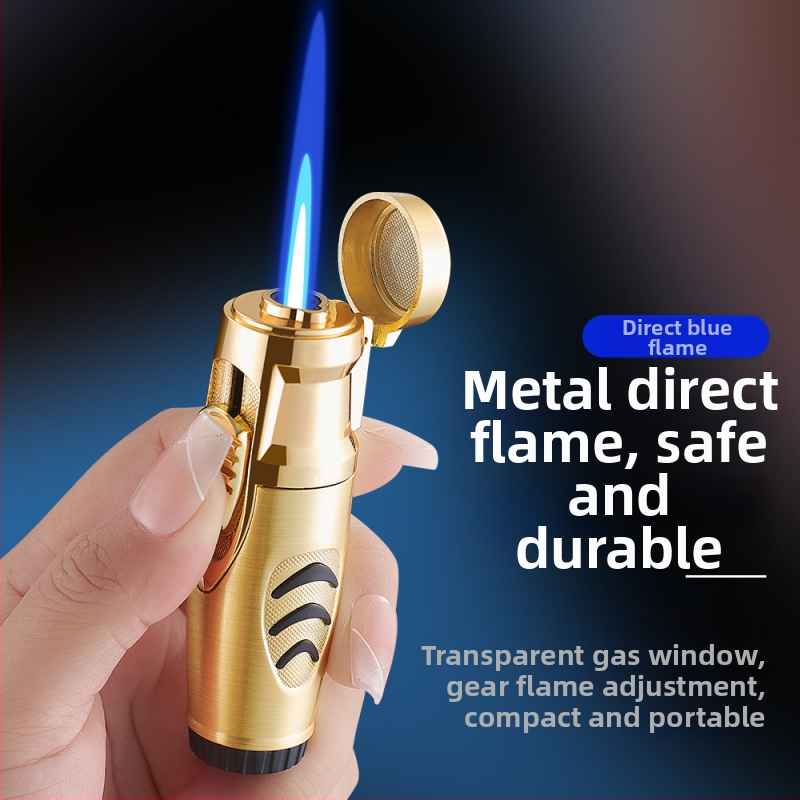 Butan upaljač, otporan na vjetar, metalno kućište, regulator plinskog ventila