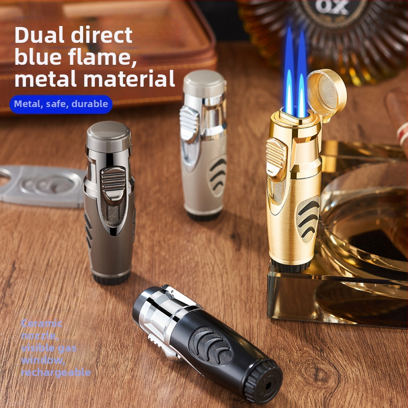 Butan upaljač, otporan na vjetar, metalno kućište, regulator plinskog ventila