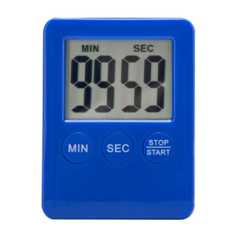 Cronometru electronic de bucătărie cu 99 minute 59 secunde, afișaj LCD, alarmă, imprimare logo, carcasă ABS, alimentare cu baterie