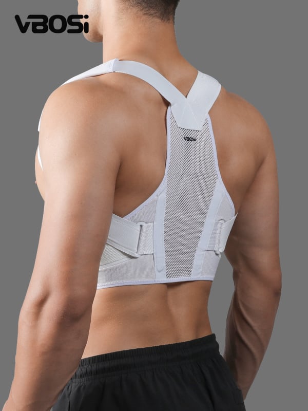 Ζώνη διόρθωσης στάσης για ενήλικες, αναπνεύσιμη στήριξη πλάτης, πολυεστερική ίνα, ρυθμιζόμενο τέντωμα