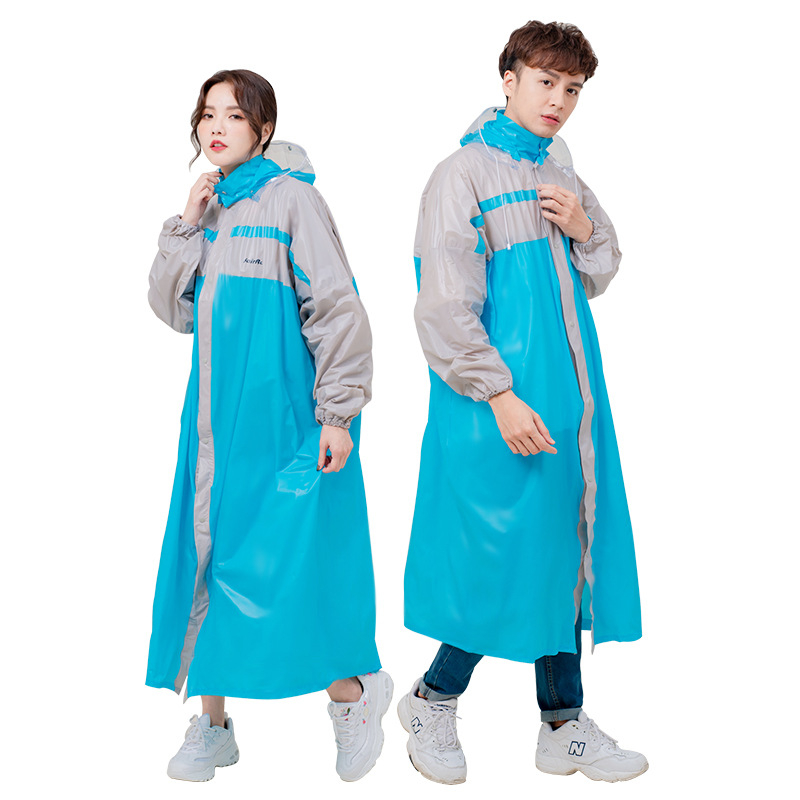 Unisex dugi PVC kišni pončo za odrasle s potpuno pokrivenim tijelom i otisnutim logotipom, pogodan za planinarenje, motocikle i električna vozila