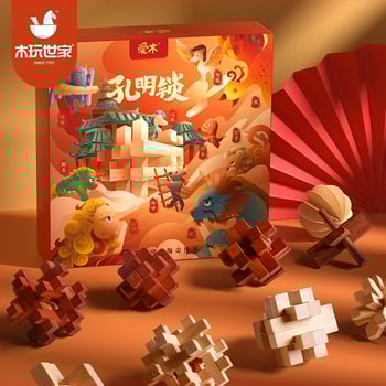 Drveni zagon s Kong Ming/Luban zaključavanjem za djecu 4–6 godina