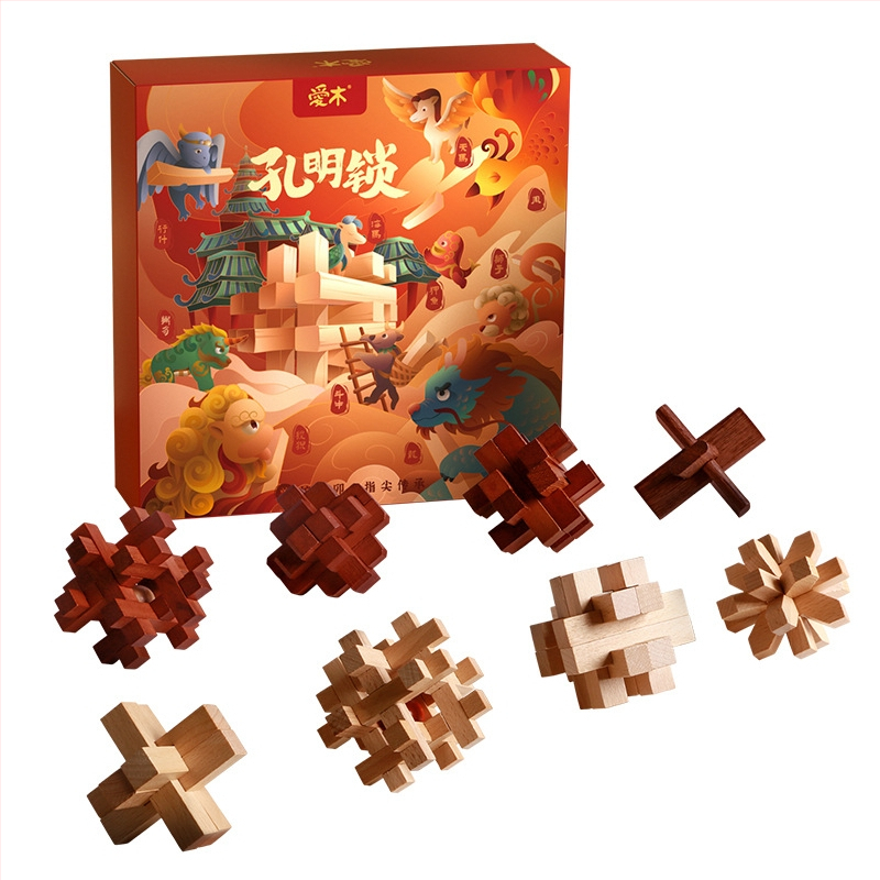 Drveni zagon s Kong Ming/Luban zaključavanjem za djecu 4–6 godina