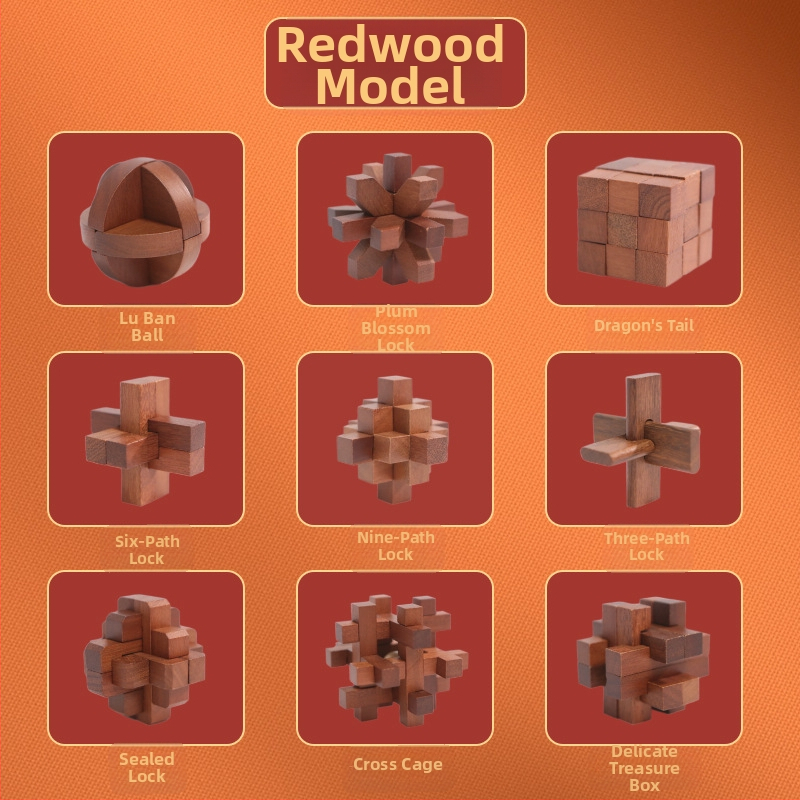 Drveni zagon s Kong Ming/Luban zaključavanjem za djecu 4–6 godina