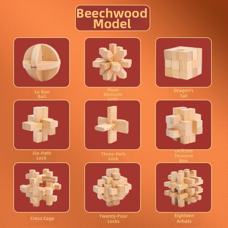 Drveni zagon s Kong Ming/Luban zaključavanjem za djecu 4–6 godina