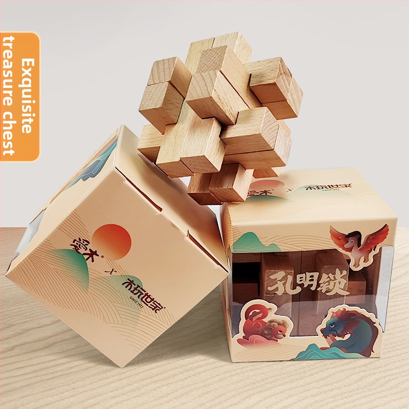 Drveni zagon s Kong Ming/Luban zaključavanjem za djecu 4–6 godina