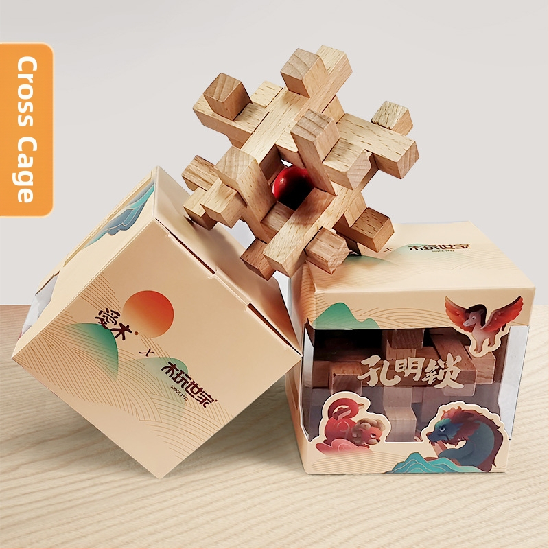 Drveni zagon s Kong Ming/Luban zaključavanjem za djecu 4–6 godina