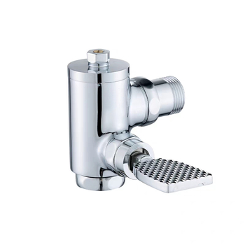 Supapă de spălare cu pedale pentru toaletă, model 90° unghi, timp de spălare 3–8 s, diametru ieșire 1 inch, presiune apă 0.1–1.0 MPa