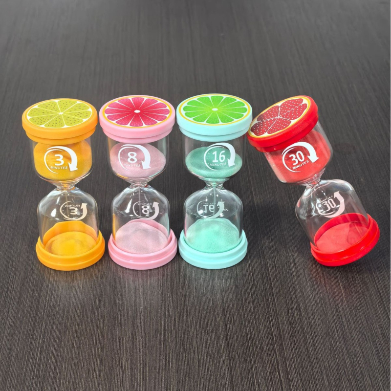Cronometru de nisip cu design fructe macarons, sticlă borosilicată turnată, brand YIECGY, stil pastoral