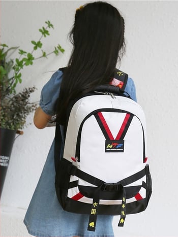 Taekwondo školska torba za djecu – Oxford tkanina, vodootporna, ergonomsko raspoređivanje tereta, za osnovnu školu, prugasti dizajn