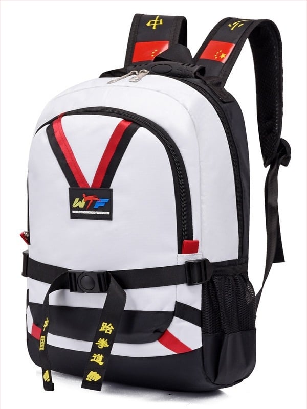 Taekwondo školska torba za djecu – Oxford tkanina, vodootporna, ergonomsko raspoređivanje tereta, za osnovnu školu, prugasti dizajn