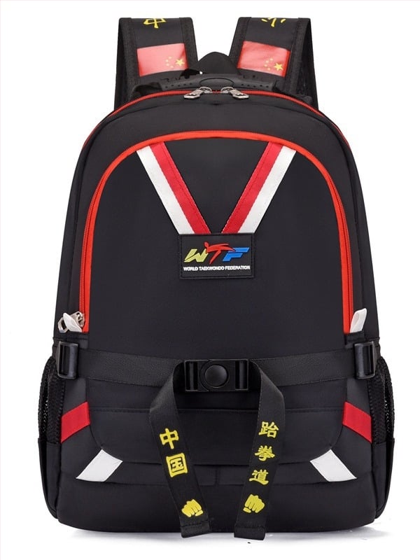 Taekwondo školska torba za djecu – Oxford tkanina, vodootporna, ergonomsko raspoređivanje tereta, za osnovnu školu, prugasti dizajn