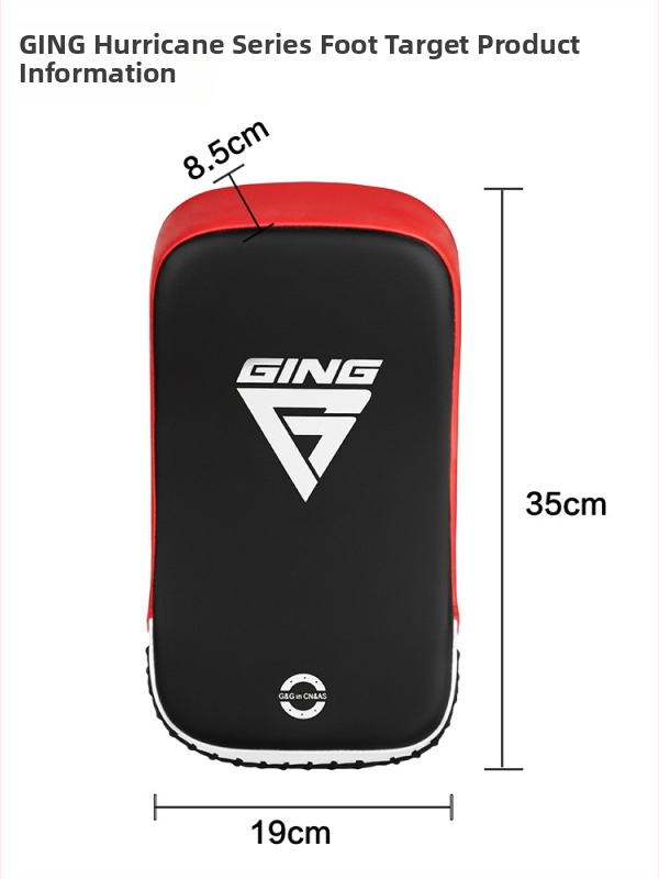 Arcový cieľ pre nohu Taekwondo pre sparing – hrúbkovaná ochranná podložka s cieľom na ruku a ochrannou zápästia; Značka: Competition Faction; Číslo produktu: GING Competition Whirlwind Arc-shaped Foot Target
