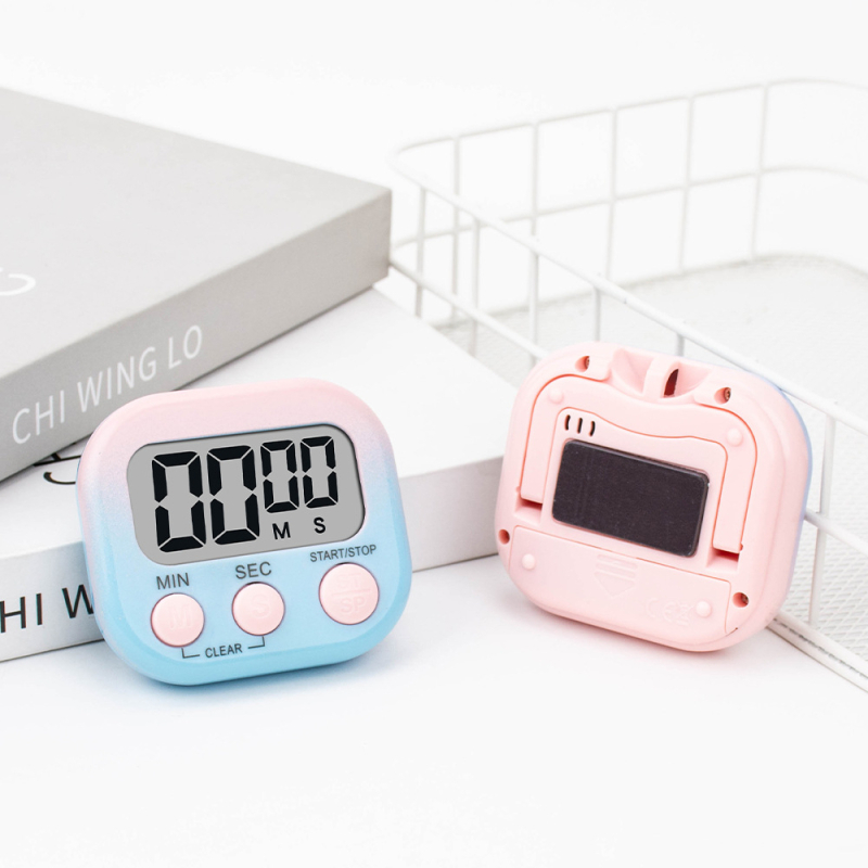Digitalni vremenski timer s alarmom za učenje i kuhinju, kvadratni LCD zaslon, napajanje baterijom
