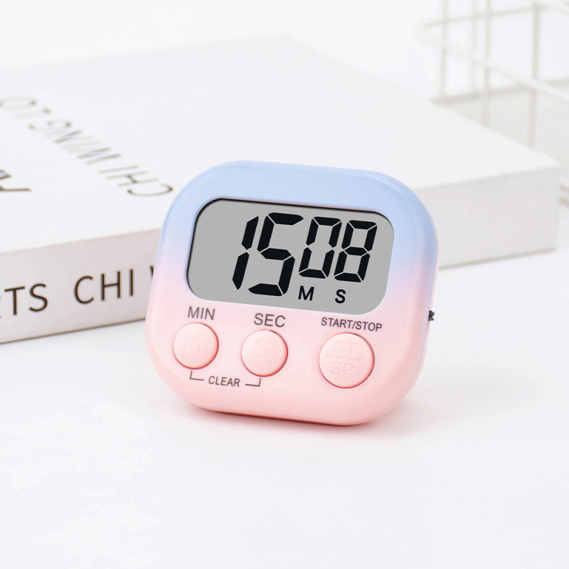 Digitalni vremenski timer s alarmom za učenje i kuhinju, kvadratni LCD zaslon, napajanje baterijom