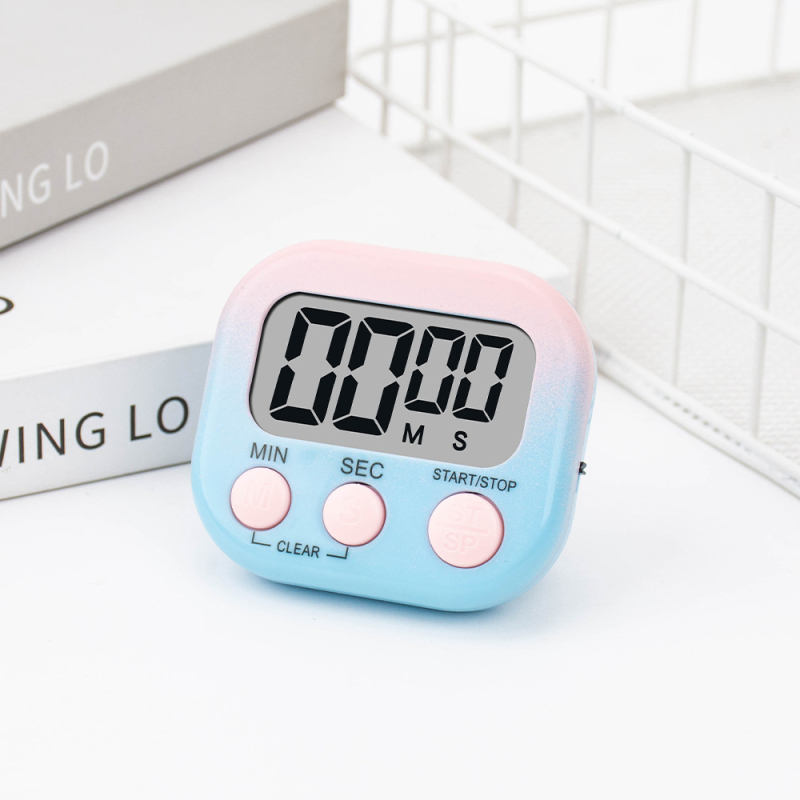 Digitalni vremenski timer s alarmom za učenje i kuhinju, kvadratni LCD zaslon, napajanje baterijom