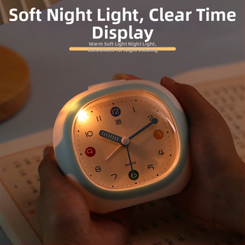 Ρολόι αφύπνισης μαθητών – ήσυχο, απλό, με αναλογική οθόνη, τροφοδοτούμενο με μπαταρία τύπου ξηρή, πλαστικό περίβλημα