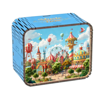 Fából készült zenei doboz városi látványosságokkal, kulturális és kreatív dizájn, utazási emlék (Anyag: Fa; Testreszabás: Nincs; Import: Nem; Ajándék: Nem; IP licenc: Nincs)