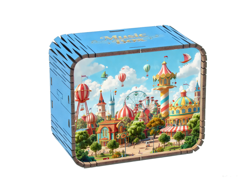 Fából készült zenei doboz városi látványosságokkal, kulturális és kreatív dizájn, utazási emlék (Anyag: Fa; Testreszabás: Nincs; Import: Nem; Ajándék: Nem; IP licenc: Nincs)