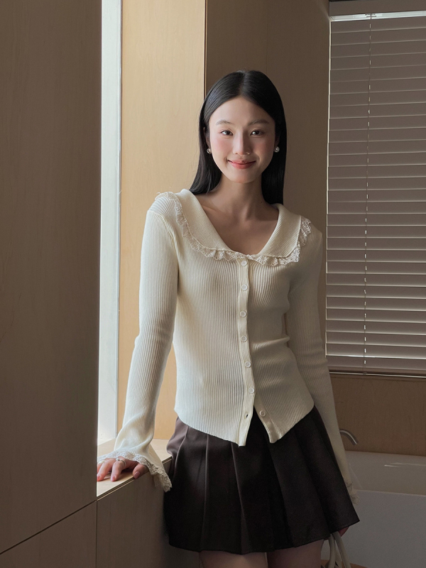 Ζακέτα με patchwork πλέξη και αστικό τοπίο, μακριά μανίκια, 80–90% κύριο υλικό (σπαντέξ + βισκόζη), Άνοιξη 2025