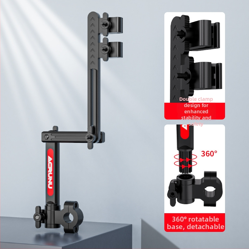 Držiak na slnečník pre elektrické vozidlá — vysúvateľný, skladací a stabilný dizajn; vhodný pre rúrky s vnútorným priemerom 2.5 cm; kompatibilný s elektrickými autami, motocyklami, bicyklami a kočíkmi.