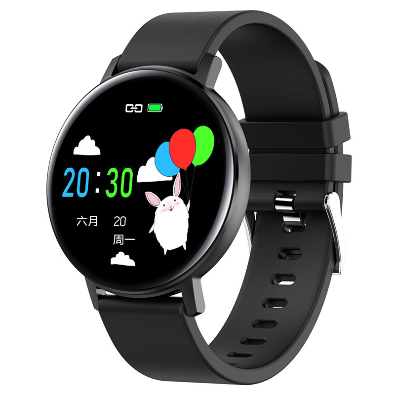 Inteligentný náramok s dotykovou obrazovkou, meranie srdcového tepu a krvného tlaku, vodeodolný, Bluetooth (Android kompatibilný, 200 mAh, 7–14 dní výdrž batérie)