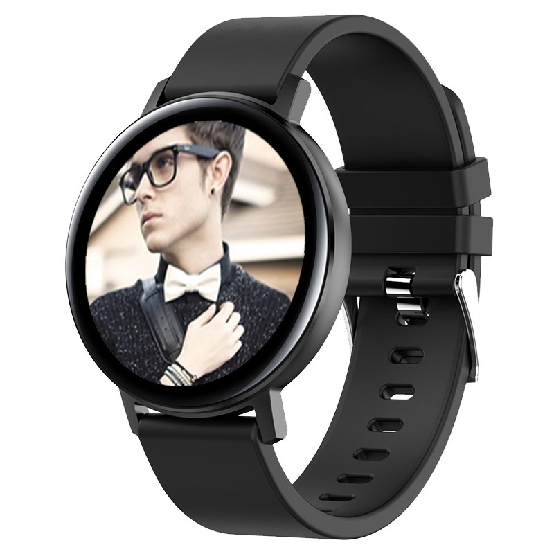 Inteligentný náramok s dotykovou obrazovkou, meranie srdcového tepu a krvného tlaku, vodeodolný, Bluetooth (Android kompatibilný, 200 mAh, 7–14 dní výdrž batérie)