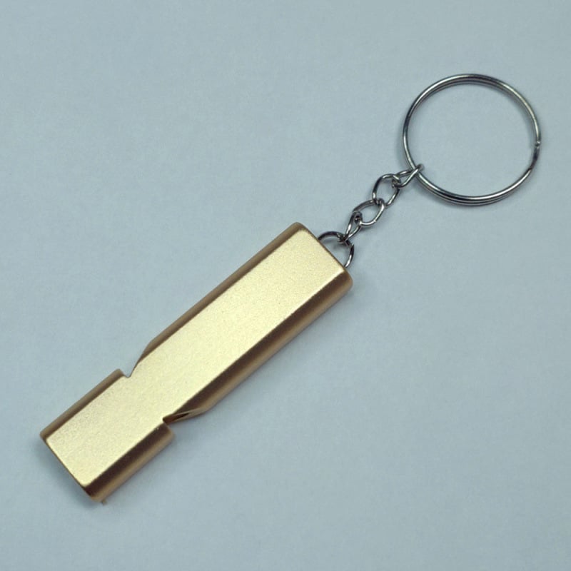 Fluier de supraviețuire pentru exterior, cu două conducte, fără miez, din aliaj de aluminiu, portabil