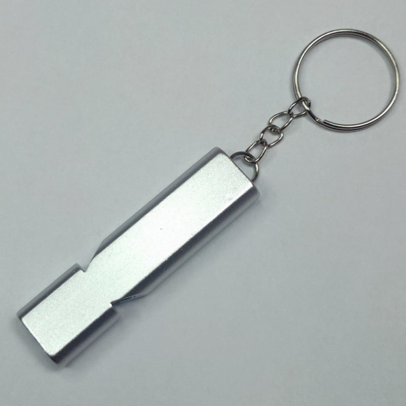 Fluier de supraviețuire pentru exterior, cu două conducte, fără miez, din aliaj de aluminiu, portabil