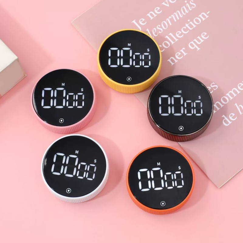 LED digitalni kuhinjski timer, kružno kućište od ABS-a, podesivi tajmer, elektronički pogon, baterijsko napajanje