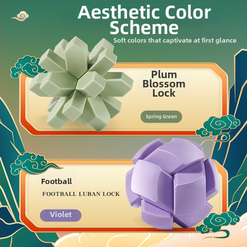 Kongming Lock/Luban Lock - plastový logický hlavolam pre deti 7–14 rokov, odomykanie, kategória: zámok-puzzle, prispôsobenie k dispozícii