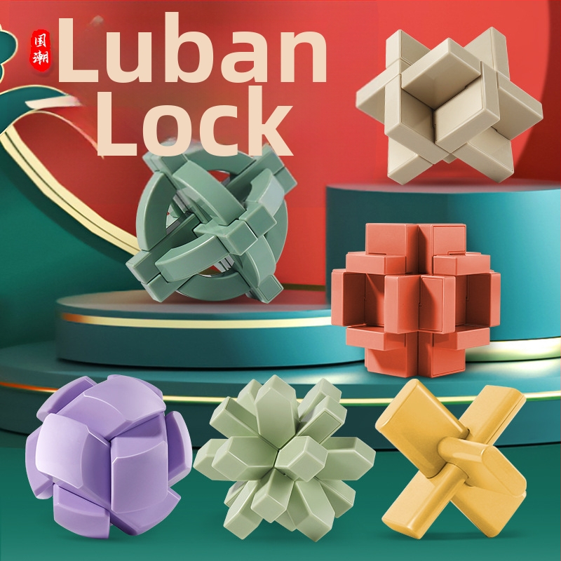 Kongming Lock/Luban Lock - plastový logický hlavolam pre deti 7–14 rokov, odomykanie, kategória: zámok-puzzle, prispôsobenie k dispozícii