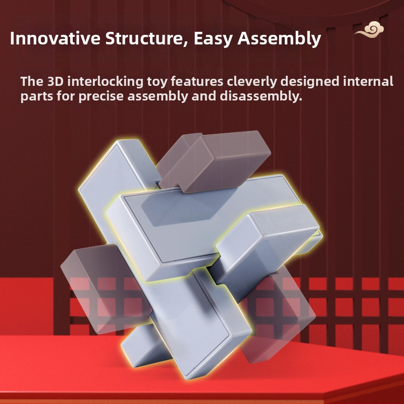 Kongming Lock/Luban Lock - plastový logický hlavolam pre deti 7–14 rokov, odomykanie, kategória: zámok-puzzle, prispôsobenie k dispozícii
