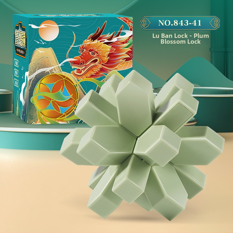 Kongming Lock/Luban Lock - plastový logický hlavolam pre deti 7–14 rokov, odomykanie, kategória: zámok-puzzle, prispôsobenie k dispozícii