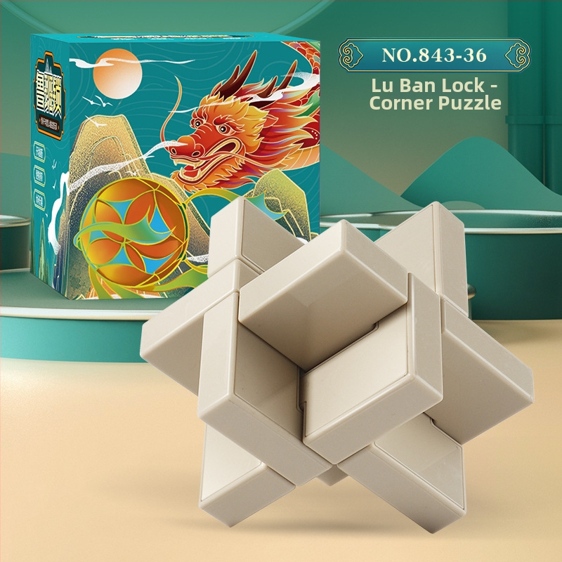 Kongming Lock/Luban Lock - plastový logický hlavolam pre deti 7–14 rokov, odomykanie, kategória: zámok-puzzle, prispôsobenie k dispozícii