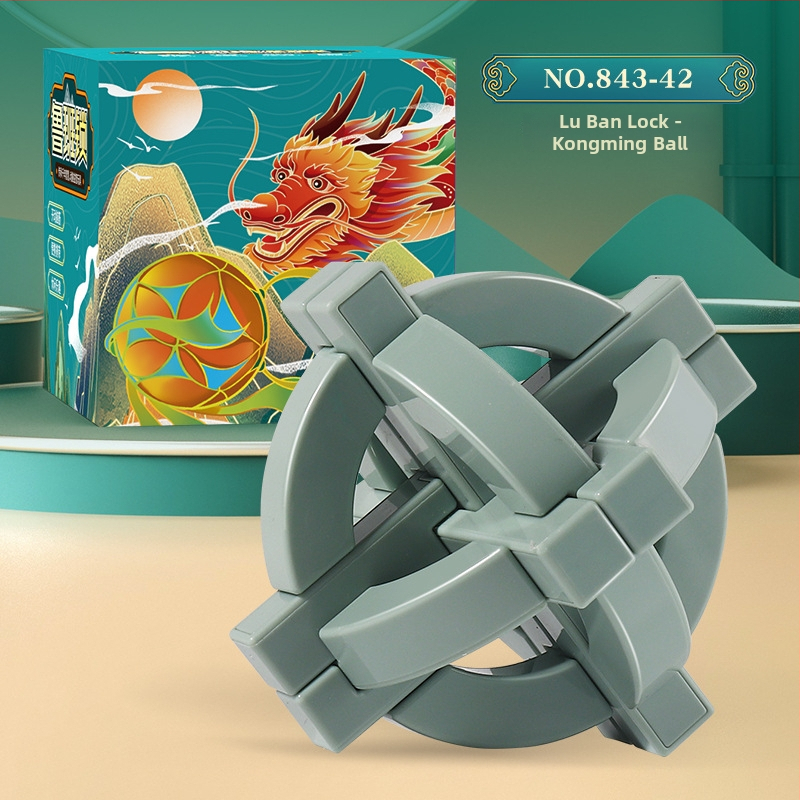 Kongming Lock/Luban Lock - plastový logický hlavolam pre deti 7–14 rokov, odomykanie, kategória: zámok-puzzle, prispôsobenie k dispozícii