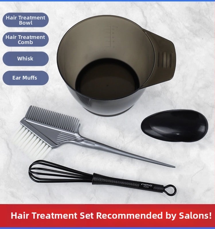 Σετ εργαλείων βαφής μαλλιών για οικιακή χρήση: Δοχείο ανάμειξης για μόνιμη βαφή, ποδιά ώμου μιας χρήσης, μαλακή βούρτσα μαλλιών, προστατευτικά αυτιών, βούρτσα βαφής