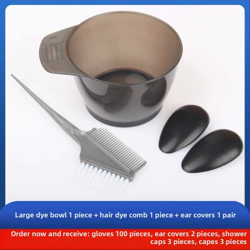 Σετ εργαλείων βαφής μαλλιών για οικιακή χρήση: Δοχείο ανάμειξης για μόνιμη βαφή, ποδιά ώμου μιας χρήσης, μαλακή βούρτσα μαλλιών, προστατευτικά αυτιών, βούρτσα βαφής
