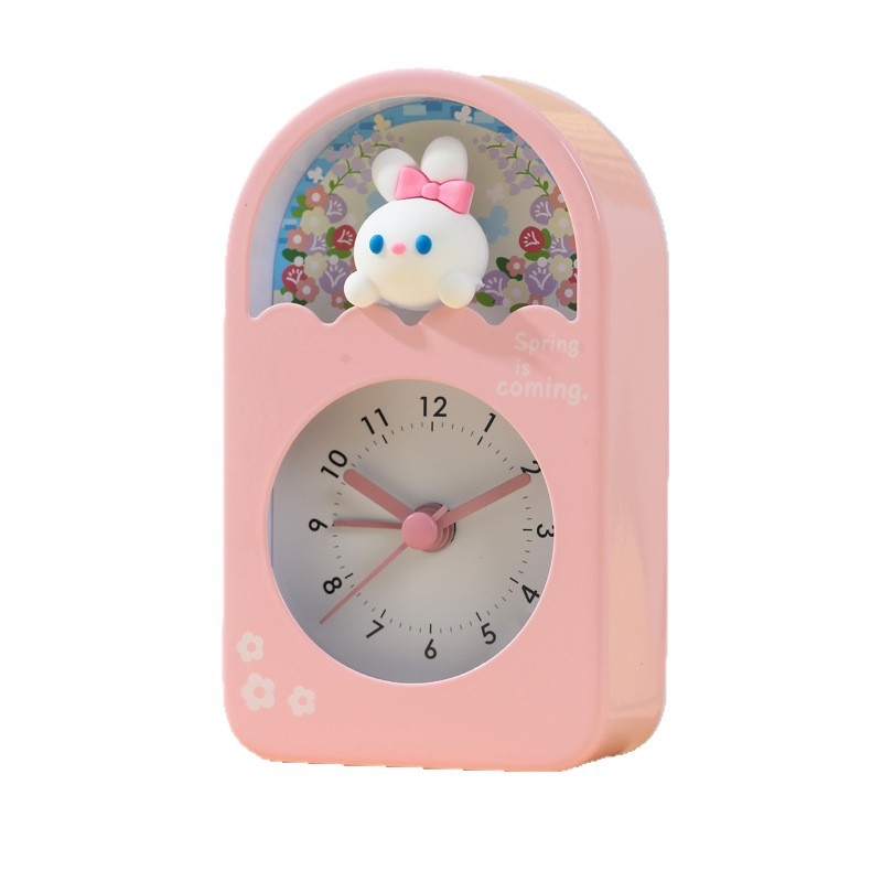 Ρολόι επιτραπέζιο με γλυκό καρτούν σχέδιο, αναλογικό καντράν με δείκτες και αριθμούς, αθόρυβη κίνηση με ομαλό βηματισμό, ξυπνητήρι