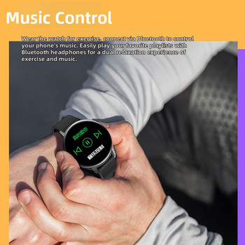 Bratara inteligentă R18t cu ecran tactil circular, monitorizare ritm cardiac și tensiune arterială, rezistentă la apă, Bluetooth pedometru