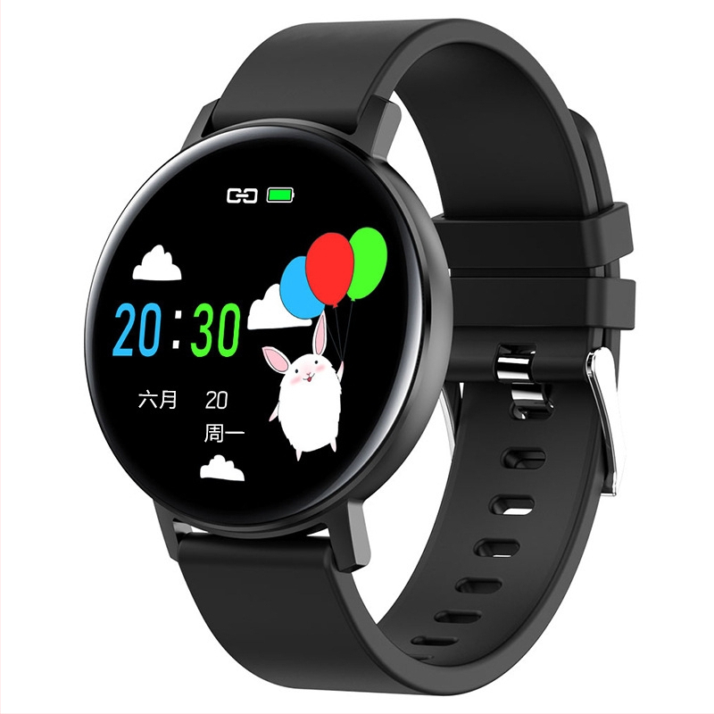 Bratara inteligentă R18t cu ecran tactil circular, monitorizare ritm cardiac și tensiune arterială, rezistentă la apă, Bluetooth pedometru