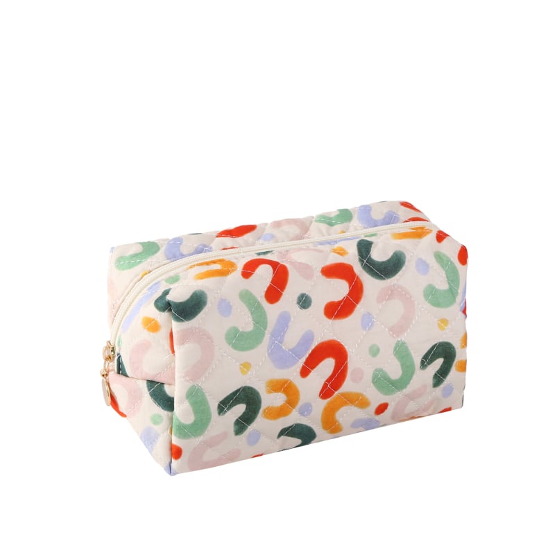 Τσαντάκι καλλυντικών με φερμουάρ, φλοράλ quilted σχέδιο, για ταξίδια και φροντίδα δέρματος, μεγάλη χωρητικότητα, φορητή αποθήκευση, ύφασμα πολυεστέρας, επένδυση πολυεστέρ-βαμβάκι, unisex