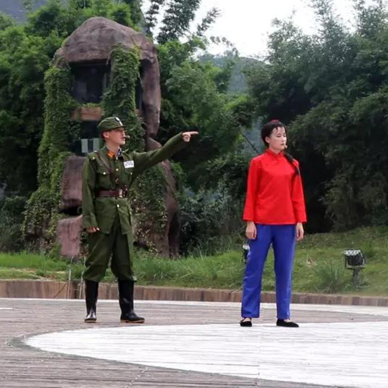 Liu Hulan dramski kostim, crvena bluza s velikim ovratnikom, kazališni stil