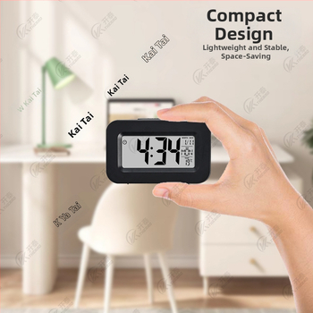 Πολυλειτουργικό ξυπνητήρι-χρονόμετρο με LCD οθόνη, θερμόμετρο και φωτιζόμενη ένδειξη, τροφοδοσία με μπαταρίες