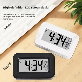 Πολυλειτουργικό ξυπνητήρι-χρονόμετρο με LCD οθόνη, θερμόμετρο και φωτιζόμενη ένδειξη, τροφοδοσία με μπαταρίες