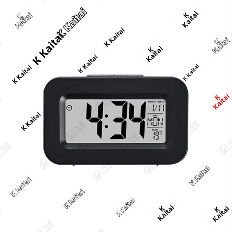 Πολυλειτουργικό ξυπνητήρι-χρονόμετρο με LCD οθόνη, θερμόμετρο και φωτιζόμενη ένδειξη, τροφοδοσία με μπαταρίες